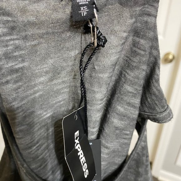 NWT Express Sleeveless Eyelet Top - Charcoal Gray - XS - Picture 5 of 9